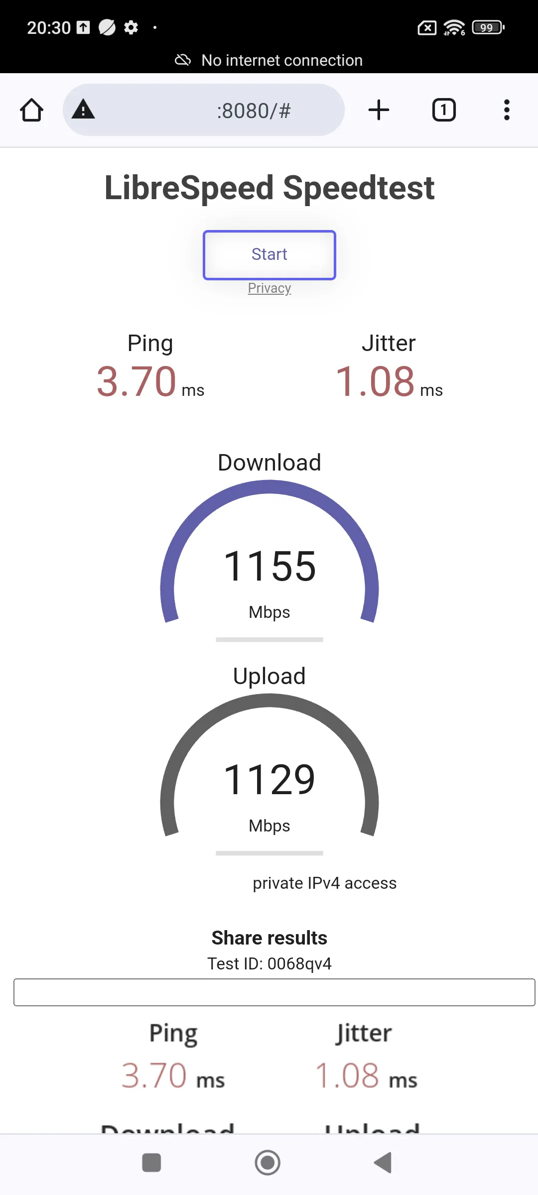 Wi-Fi 6 Speedtest 2 m Abstand