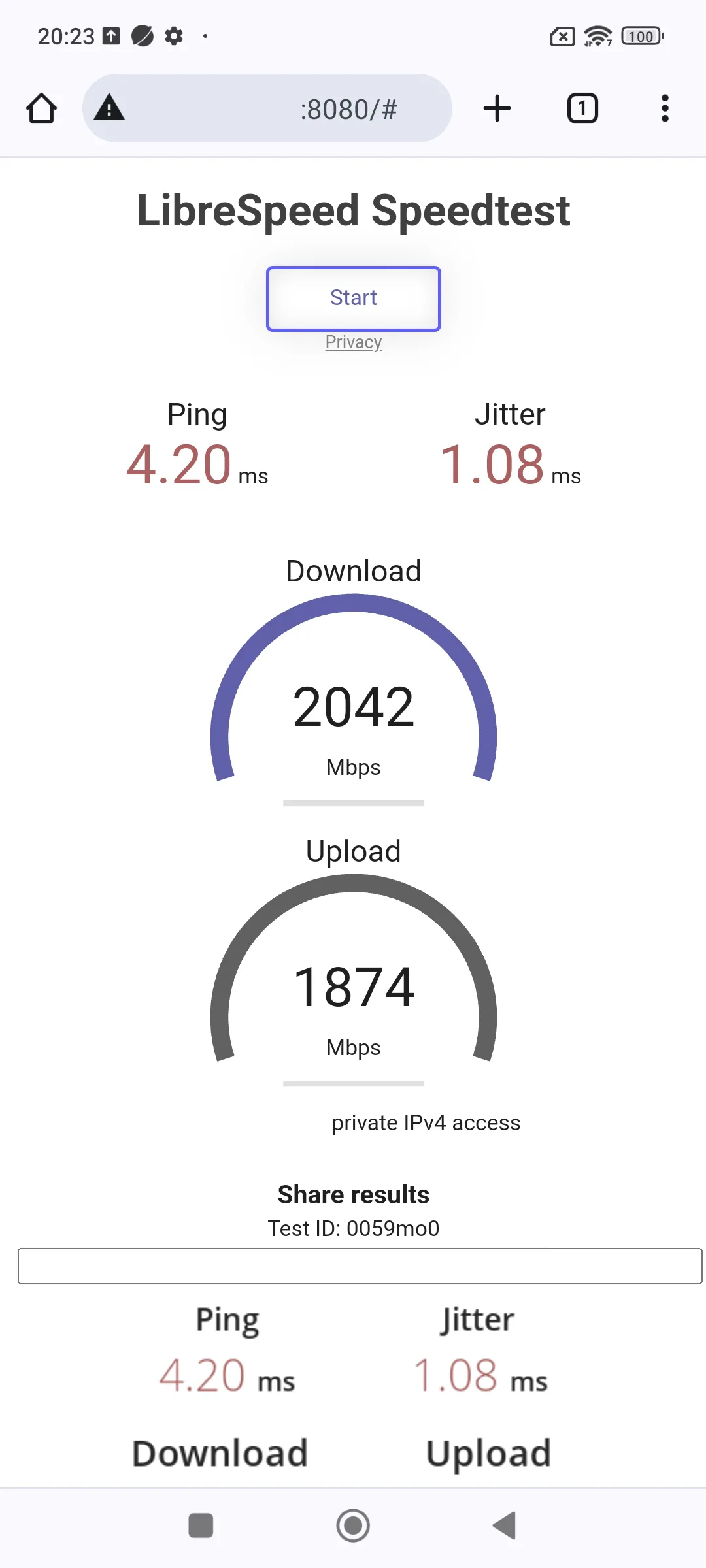 Wi-Fi 7 Speedtest 2 m Abstand