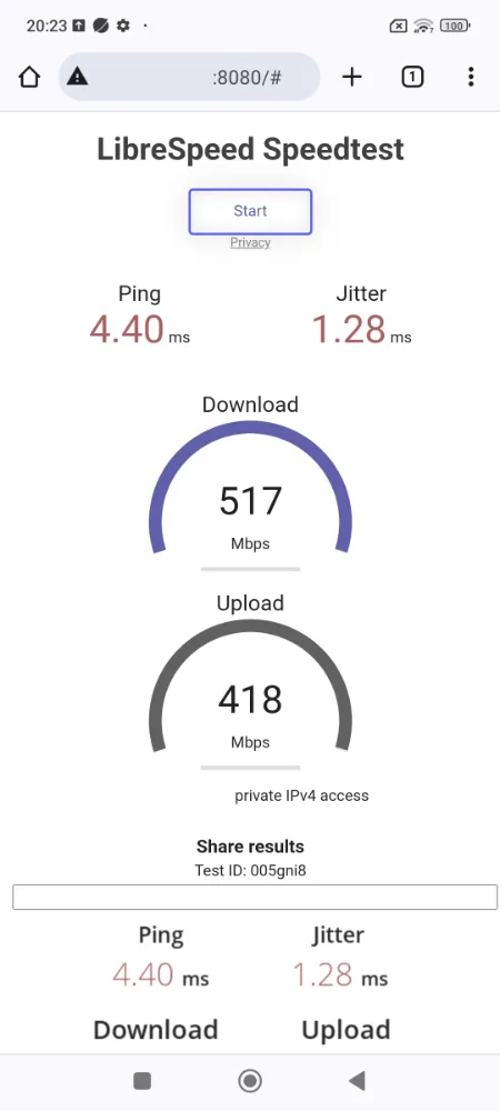 Wi-Fi 7 Speedtest durch Metalltür